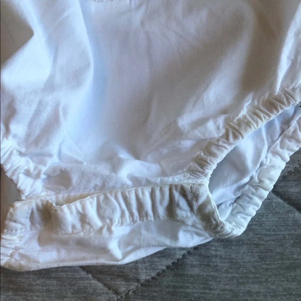 Tommy Bahama White Onesie with Green Gingham Trim
